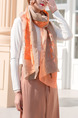 Orange Gradient Cutout Cut Flowers Sun Protection Polyester Scarf