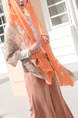 Orange Gradient Cutout Cut Flowers Sun Protection Polyester Scarf