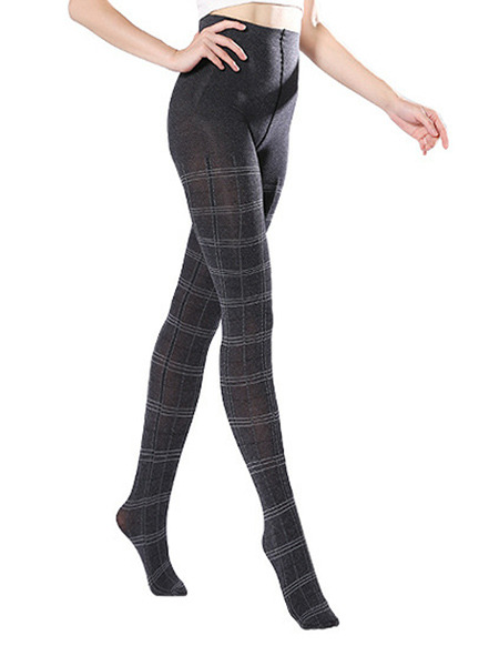 Black and Grey Slim Contrast Stripe Core Wire Polyester and Elasticity Stockings