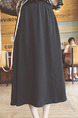 Black Chiffon Loose A-Line Furcal Side Skirt for Casual Office