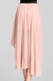 Pink  Loose Asymmetrical Hem Skirt for Casual Party Office