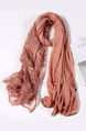 Pink Vintage Lace Tie-Dye Cotton and Linen Scarf