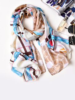 Colorful Long Printed Sun Protection Polyester Scarf