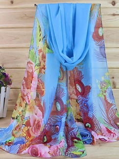 Colorful Printed Chiffon Polyester Scarf