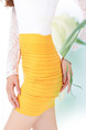 Yellow Slim Over-Hip Adjustable Waist Narrow Stripe Skirt for Casual Party Office