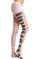 Black and Brown Contrast Linking Stripe  Polyester and Elasticity Stockings