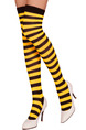 Black and Yellow Contrast Stripe Blending Stockings