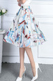 Colorful Chiffon A-Line Printed Pleated High Adjustable Waist Double Layer Skirt for Casual Party