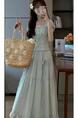 Summer 2025 New Waist Slimming White Green Fresh Mint Green Top Shirt Skirt Two-Piece Suit Skirt