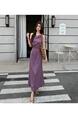 In Stock! 2025 Summer New Purple Chinese Style Oblique Shoulder Swing Collar Dress Female Temperament Waist-Slimming Long Dress