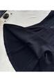Chi Umbrella Umbrella 25/SS First Visit to Liubenmu Sailor Collar Cotton Wooden Ear Sleeveless Dress in Navy Blue with Beige Accents