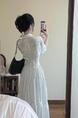 French Style High-Grade Puff Sleeve White Shirt Dress Women's Summer Temperament Long Dress Small Waist-Slimming Dress - White