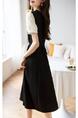 Jacquard Shirt Fake Two-Piece Skirts 2025 Summer New All-Matching Fresh Youthful-Looking Dress Women - Black with Cream Top