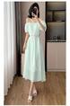 Real Shot Butterfly Love Girl Spring/Summer Gentle Off-Shoulder Short Sleeve Two-Way Dress in Mint Green