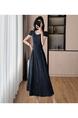 Original Design New Tall Waist-Tight Slimming Youthful-Looking Student Cotton Denim Dress - Summer in Dark Blue