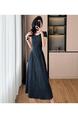 Original Design New Tall Waist-Tight Slimming Youthful-Looking Student Cotton Denim Dress - Summer in Dark Blue