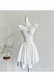 Bear Arrest Warrant Snow Painted Pear White Moonlight Lace Dress - Female Pure Desire Wind Slim Umbrella Princess Dress in White