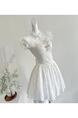 Bear Arrest Warrant Snow Painted Pear White Moonlight Lace Dress - Female Pure Desire Wind Slim Umbrella Princess Dress in White