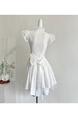 Bear Arrest Warrant Snow Painted Pear White Moonlight Lace Dress - Female Pure Desire Wind Slim Umbrella Princess Dress in White