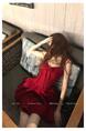 Red Lazy Didi La Môme 4 M Skirt Hem Princess Dress Bow Gold Feeling Sleeveless Waist Dress