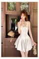 Light Beige Lazy Didi La Môme 4 M Skirt Hem Princess Dress Bow Gold Feeling Sleeveless Waist Dress