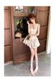 Light Beige Lazy Didi La Môme 4 M Skirt Hem Princess Dress Bow Gold Feeling Sleeveless Waist Dress