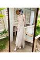 Georgette Apricot Striped Halter Neck Dress Female Temperament Swing Collar Holiday Long Dress Sleeveless Skirt Two-Piece Suit - BEIGE WITH STRIPES
