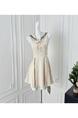 Chi Umbrella Umbrella 25 First Visit to Liubenmu Sailor Collar Wooden Ear Sleeveless Dress - Beige