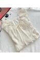 First Dream Pokemeng4/14 Lilac Jasmine Jacquard French Puff Sleeve Waist-Tight Dress Long Skirt A-Line Skirt - Ivory