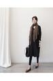 Loose and versatile solid color casual long sleeve shirt women's jacket straight bottoming shirt dress - Black