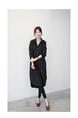 Loose and versatile solid color casual long sleeve shirt women's jacket straight bottoming shirt dress - Black
