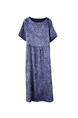 Xiangyun Yarn Mulberry Silk Dress Female 2025 Summer New Pearl Satin Plus Size Silk Dress - Blue Floral
