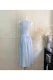 Take-out Oxygen Milk Blue Classic Style Sense Vest Sleeveless Vest Dress French Style Temperament Waist-Slimming Long Dress