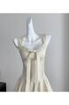 Lazy Didi La Môme 4 M Skirt Hem Princess Dress Bow Gold Feeling Sleeveless Waist Dress Cream