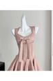 Lazy Didi La Môme 4 M Skirt Hem Princess Dress Bow Gold Feeling Sleeveless Waist Dress Blush Pink