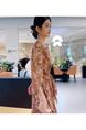 Douyin Popular Floral Long Dress Female 2025 Summer New Short-Sleeved Printed Fashion Slim Strappy Long Dress in Brown and Cream