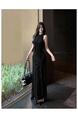 2025 Summer New Design Sense Temperament High Grade Black Modal Vest Dress Fake Two-Piece Sheath Hot Girl Dress