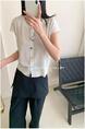 Korean Color Button Soft and Comfortable Round Neck Slim Short Sleeve Knitted Cardigan in Cream Female 2025 Summer New Thin Short Top