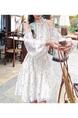 Off-Shoulder Floral Dress - Women's Summer 2025 New Gentle Elegant Cold Feeling Vacation Style Loose Slimming Dress - WHITE WITH FLORAL PRINT