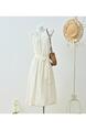 French Sleeveless Vest Dress for Women Summer Tie Waist Seaside Vacation Beach Beautiful Flower Bud Long Skirt - IVORY