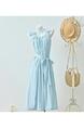 French Sleeveless Vest Dress for Women Summer Tie Waist Seaside Vacation Beach Beautiful Flower Bud Long Skirt - LIGHT BLUE