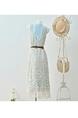 Light Cream French Hook Flower Hollow Knitted Suspender Dress Women's Summer New Loose Layered Sleeveless Vest Dress Two-Piece Suit