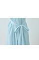 French Hook Flower Hollow Knitted Suspender Dress Women's Summer New Loose Layered Sleeveless Vest Dress Two-Piece Suit - LIGHT BLUE