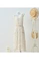 French Hook Flower Hollow Knitted Suspender Dress Summer New Style Layered Sleeveless Vest Dress Two-Piece Long Skirt for Women - IVORY