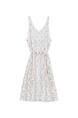 French Hook Flower Hollow Knitted Suspender Dress Summer New Style Layered Sleeveless Vest Dress Two-Piece Long Skirt for Women - IVORY