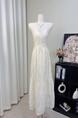 Jwunique Creamy-White High Sense Dress in Soft Ivory Color - Women's Summer 2025 New Slimming A-line Slip Dress