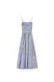 Navy Plaid Tube Top Dress One Shoulder Dress Female Summer French Temperament Design Waist Seaside Vacation