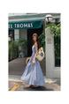 Navy Plaid Tube Top Dress One Shoulder Dress Female Summer French Temperament Design Waist Seaside Vacation