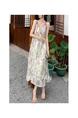 High Quality and Quality! Tea Break French Sleeveless Floral Strap Dress Women's Summer New Slimming Elegant Long Dress in Light Purple and Green