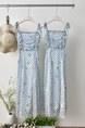 French Style Gentle Blue Plaid Sling Dress in Light Blue, Women's 2025 Summer New Waist Slimming Elegant Long Dress